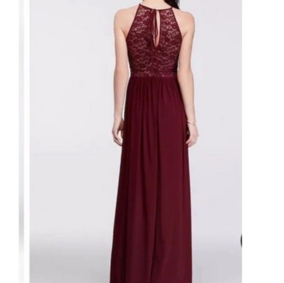 Morgan & Co. Burgundy Lace Evening Dress - Picture 3 of 9